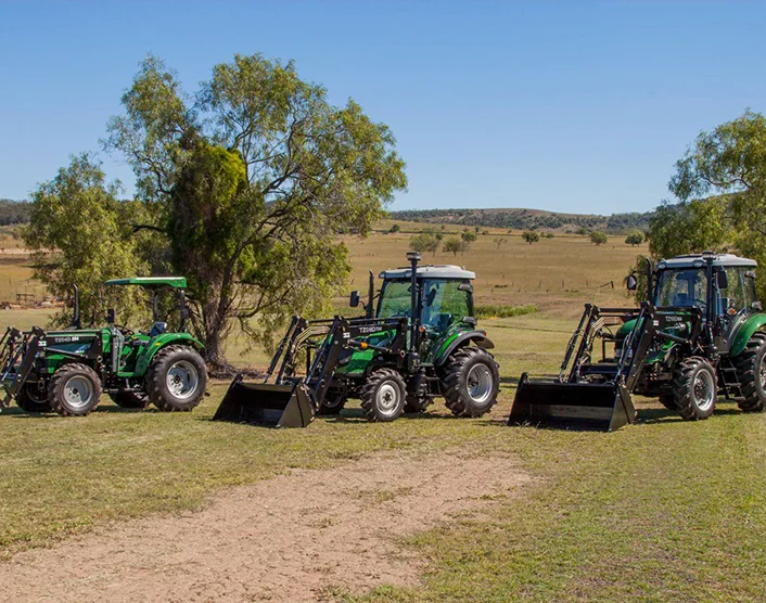 tractors lined up